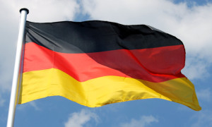 Deutschland-Flagge im Wind